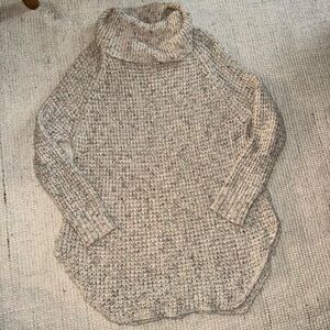 Free People Speckled Knit Turtleneck Sweater - Beige